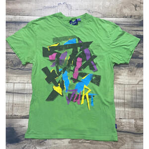 Vurt Short Sleeve Graphic Green Retro Shirt Graffiti Skateboarding - Size Large.